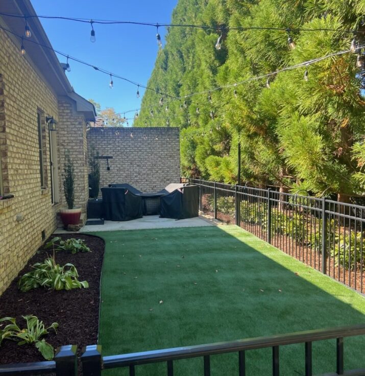 American artificial turf installed in customer's yard